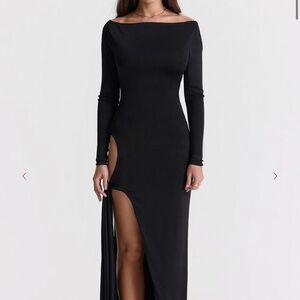 House of CB Marella Black Cutout Maxi Dress | Size M | NWT